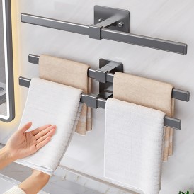 SUS 304 Stainless Steel Towel Holder Rack Bar Without No Drilling Self Adhesive Towel Ring