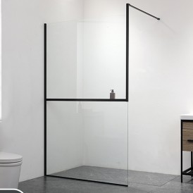 Customized Modern Frameless  Simple Tempered Glass Partition For Bathroom Shower Room Screen