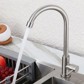 All brass pull-out swivel hot and cold dual mode spout kitchen faucet