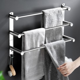 Hot Sale Stainless Steel 304 Wall Mounted Bathroom Towel Holder Racks With Hooks