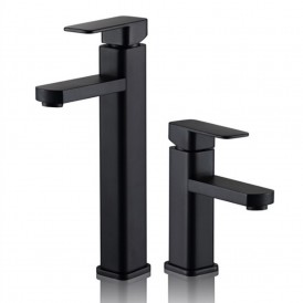 Cold and hot water stainless steel basin faucet