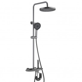 Piano Key Thermostatic Rainfall Led Shiny Bathroom Digital Display Shower Mixer System Set