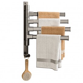 No Punching Wall Mounted Rotate Towel Rack For Bathroom Towel Holder Home And Kitchen