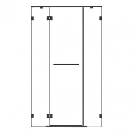 Factory Direct Strip Frame Black Temper Glass Shower Room Door Hinge Single Shower Door With Hinge Shower Room Enclosure