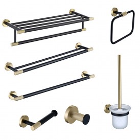 304 stainless steel light luxury black gold bathroom pendant set bathroom towel rack storage rack hardware pendant